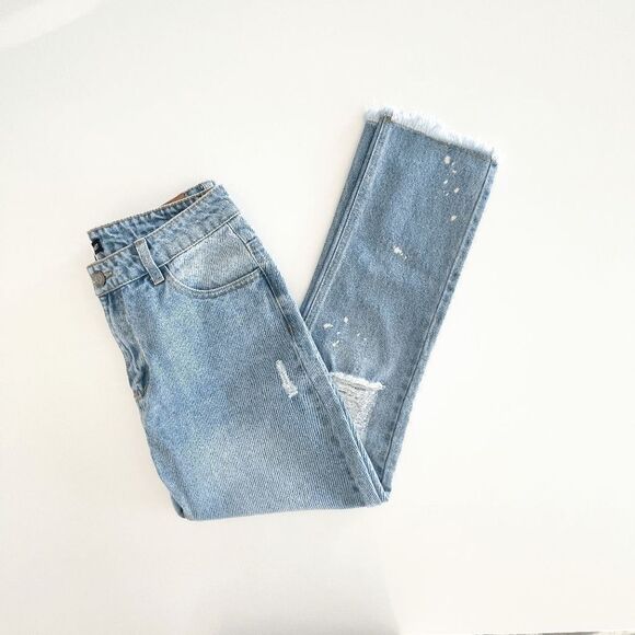 Daisy Street Women Denim Pants Distressed High Rise Medium - Picture 1 of 10